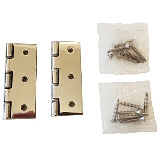 76mm Double Steel Washed Hinges (Pair) Polished Chrome IDSW76CP/BP