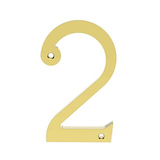 Numeral No. 2 Polished Brass N2/BP