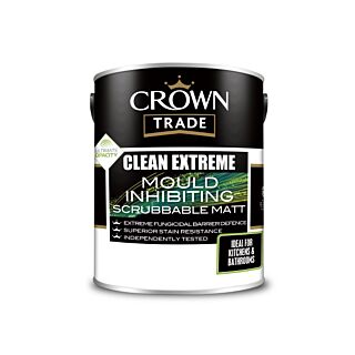 Crown Trade Clean Extreme Mould Inhibiting Matt Emulsion Magnolia 5L