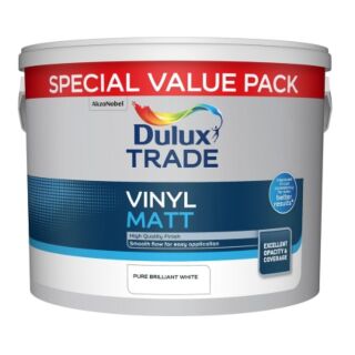 Dulux Trade Matt Pure Brilliant White 7.5L 5149186