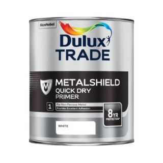 Dulux Trade Metalshield Quick Dry Metal Primer White 1L 5255624