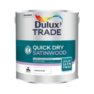 Dulux Trade Quick Dry Satinwood Medium Base 2.5L 5220141