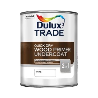 Dulux Trade Quick Dry Wood Primer Undercoat White 1L 5082933