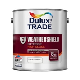 Dulux Trade Weathershield Exterior Gloss Pure Brilliant White 2.5L 5180263