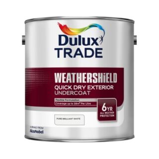 Dulux Trade Weathershield Exterior Quick Dry Undercoat Brilliant White 2.5L 5092216
