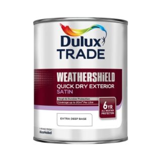 Dulux Trade Weathershield Quick Dry Exterior Satin Deep Base 1L 5089180