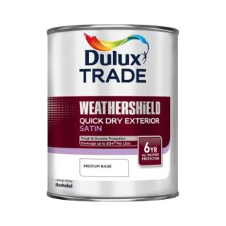 Dulux Trade Weathershield Quick Dry Exterior Satin Medium Base 1L 5089159