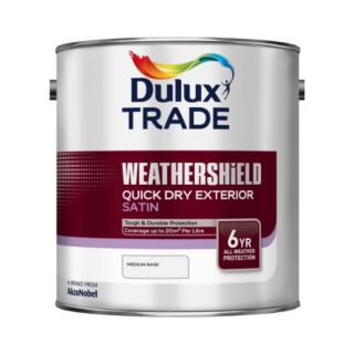 Dulux Trade Weathershield Quick Dry Exterior Satin Medium Base 2.5L 5082201
