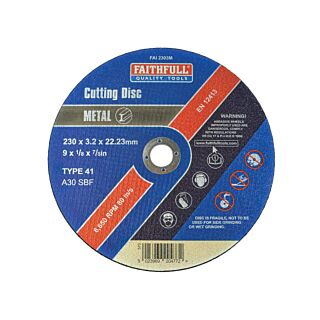Faithfull Cutting Disc Flat Centre 9 Metal FAI2303M