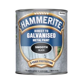 Hammerite Direct To Galvanised Paint Black 750ml 5097049