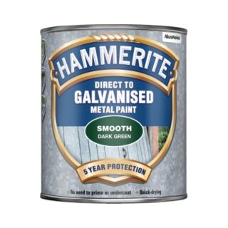 Hammerite Direct To Galvanised Paint Dark Green 750ml 5097053