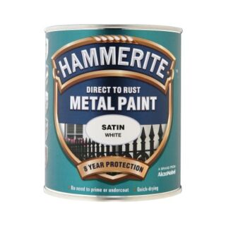 Hammerite Satin Paint White 750ml 5092886