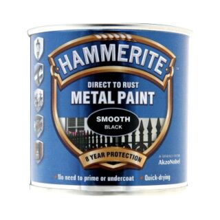 Hammerite Smooth Paint Black 250ml 5084863
