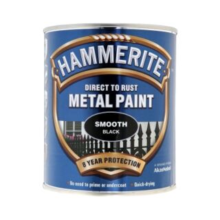 Hammerite Smooth Paint Black 750ml 5092966
