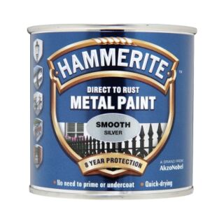 Hammerite Smooth Paint Silver 250ml 5084894
