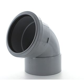 Hunter 110mm 112.5 Degree Top Offset Soil Pipe Bend Solvent Socket Tail Grey GS270
