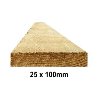 25mm x 100mm Sawn Treated Softwood Timber (4 x 1) UC3