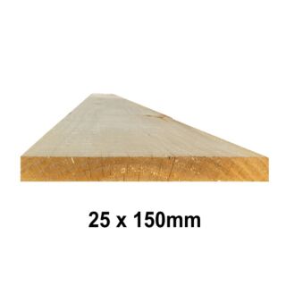 25mm x 150mm Sawn Treated Softwood Timber (6 x 1) UC3
