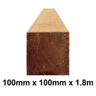 100mm x 100mm x 1.8m Fence Post Treated Brown UC4 (4 x 4 x 6')