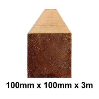 100mm x 100mm x 3.0m Fence Post Treated Brown UC4 (4 x 4 x 10')  