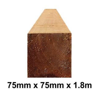 75mm x 75mm x 1.8m Fence Post Treated Brown UC4 (3 x 3 x 6')  