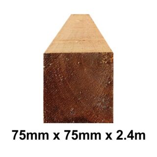 75mm x 75mm x 2.4m Fence Post Treated Brown UC4 (3 x 3 x 8')