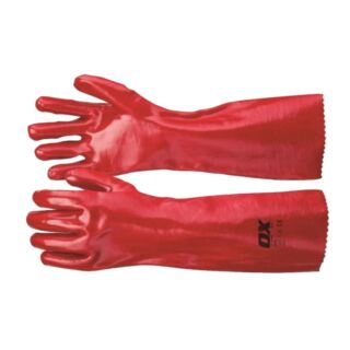OX Red PVC Gauntlets Gloves Size 10 XL OX-S246845