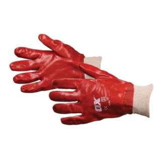 OX Red PVC Knit Wrist Gloves Size 10 XL OX-S245710