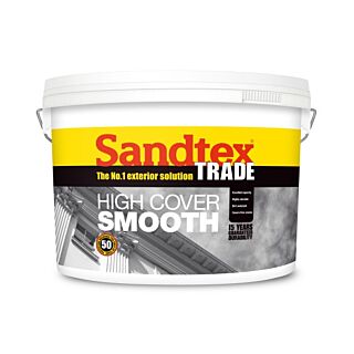 Sandtex High Cover Smooth Masonry Paint Brilliant White 10L