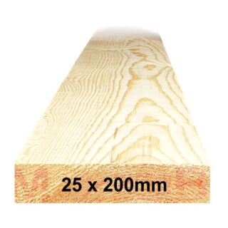 25mm x 200mm Planed Softwood Timber