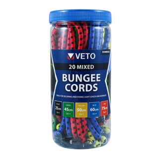 TIMco Bungee Cords 20 Pieces Mixed Pack BUNMIX20