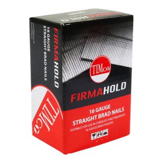 TIMco Firmahold Collated Brad Nails 16 Gauge 16g x 50mm Straight Galvanised Box of 2000 BG1650
