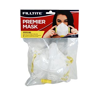 Filltite Premier FFP3 Face Masks With Valve (Pack of 2) P13007