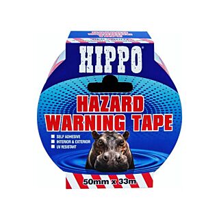 Hippo Hazard Tape Self Adhesive Red / White 50mm x 33m H18405