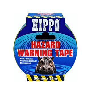 Hippo Hazard Tape Self Adhesive Yellow / Black 50mm x 33m H18406