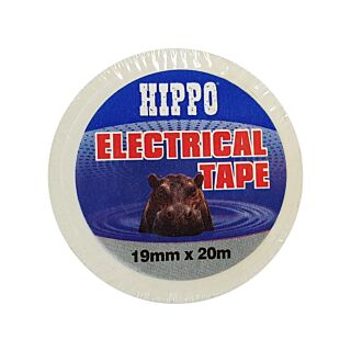Hippo White Electrical Tape 19mm x 20m White H18426