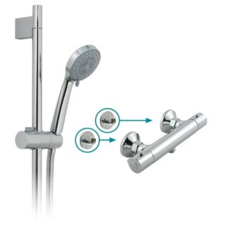 Vado Exposed Thermostatic Bar Shower with Multi Function Shower Kit & Brackets PRIMABOX4/B-MF-C/P