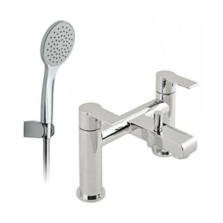 Vado Ion Deck Mounted 2 Tap Hole Bath Shower Mixer with Shower Kit ION-130+K-C/P