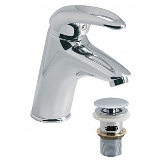 Vado Magma Smooth Bodied Mono Basin Mixer with Universal Waste Chrome WST CP MAG-100/CC-C/P